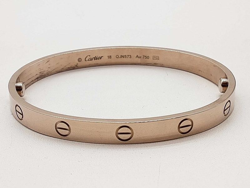 Cartier Love 18k White Gold 35.6g Bangle Bracelet Cartier Size 18 Do0824pxzxmia