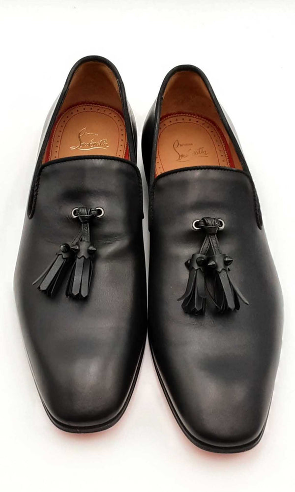 Christian Louboutin Dandelion Tassel Black Leather Loafers Size 43 Eb1023orxsa