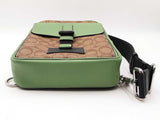 Coach Track Pack In Signature Canvas & Soft Khaki Green Leather Fw0926ezdu