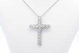 Approx. 0.96ctw Lab Grown Diamond Cross 925 Pendant & Chain 3.8g Eb1124llwsa