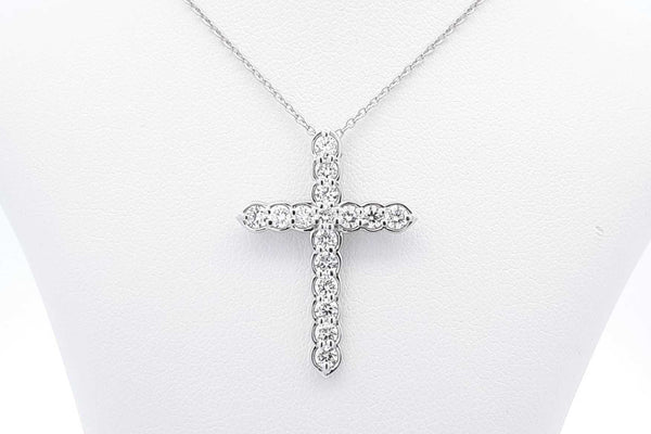 Approx. 0.96ctw Lab Grown Diamond Cross 925 Pendant & Chain 3.8g Eb1124llwsa