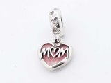 Pandora 925 Sterling Silver Mom Heart Dangle Charm2.8 Grams Eb0924rdu