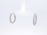 1.0 Cttw Champagne Diamond & 18k White Gold Hoop Earrings 2.2 Grams Fw0826orrdu