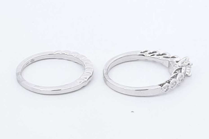0.91ctw Diamond Wedding Set In 14k White Gold 5.8 Grams Size 7 Eb0925wrxdu