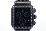 Michele Deco Noir Diamond Quartz Chronograph 30mm Stainless Watch Eb0726rxzde