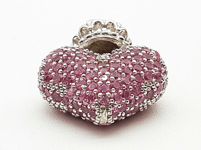 King Baby Queen Baby Large Crowned Heart 0.925 Silver 37.1g Pendant Do1225wrde