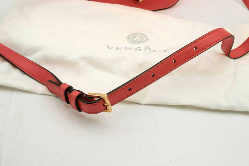 Versace Virtus Red Leather Camera Crossbody Bag Eb1024wxzsa