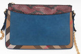 Burberry Check Canvas, Leather & Snakeskin Peyton Crossbody Bag Eb0126orxsa