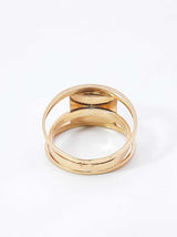 0.50 Cttw Bezel-set Emerald 14k Yellow Gold Multi Band Ring 4.4 Grams Size 6.75 Fw1225ozxdu
