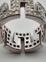 4.32 Cttw Diamond & Platinum Greek Key Eternity Band 14.6 Grams Size 5 Fw0625rzxdu