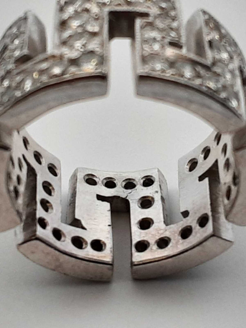 4.32 Cttw Diamond & Platinum Greek Key Eternity Band 14.6 Grams Size 5 Fw0625rzxdu