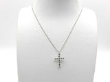 0.55 Cwt Lab Diamond Chip Cross Pendant Chain Sterling Sliver Mk1225rzmia