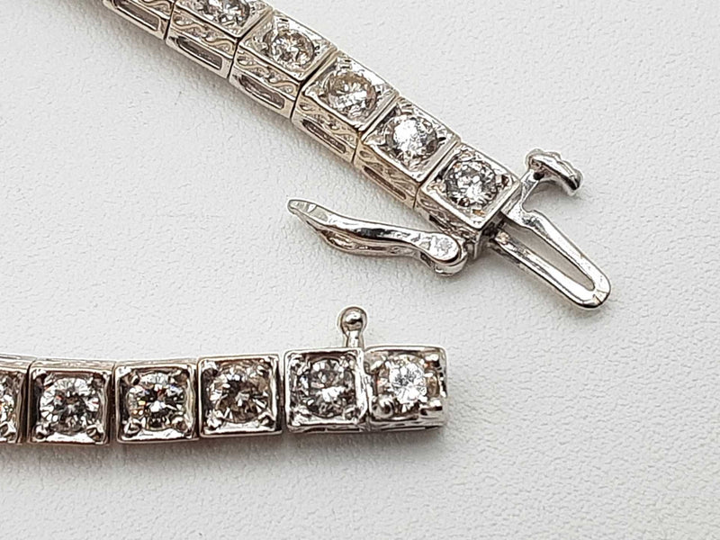 1.35 Cttw Diamonds 14k White Gold 13.7g Tennis Bracelet 6.75 In Do0725cxzde