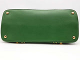 Prada Saffiano Leather Studded Promenade Satchel Green Aa0826wxzsa