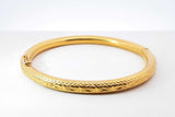 24k Yellow Gold Hinged Textured Bangle Bracelet 40.5 Grams 6.5 Inch Fw0726rzxzdu
