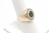 14k Yellow Gold 6.6 Grams Diamonds & Emerald Mens Ring Size 7.5 Jr1225pzxmia