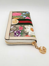 Gucci Gg Ophidia Floral & Ivory Zip-around Wallet Fwwcrsa