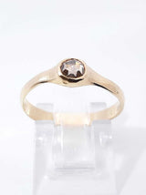 0.20 Ct Bezel-set Rose-cut Diamond & 12k Yellow Gold Solitaire Ring 1.8 Grams Size 7 Fw0925crdu