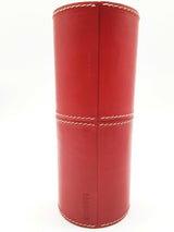 Ferrari Red Leather Wood Tube Collectible Do1025crde