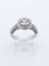1.0 Ctw Diamond & 14k White Gold Engagement Ring 6.5 Grams Size 5.5 Fw0525lwxzdu