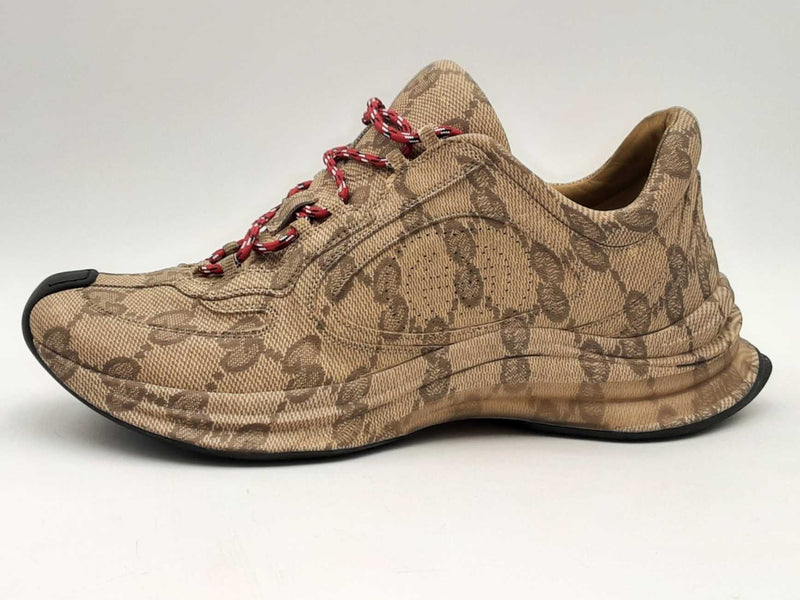 Gucci Run Beige Ebony Mongram Shoes Size 11 Aa1125lrzsa