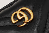 Gucci Gg Marmont Chevron Quilted Black Leather Card Case Wallet Eb0826lxzdu