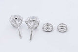 3.72ctw Lab Grown Diamond Screwback Stud Earrings 14k White Gold 2.3g Eb1125oexdu