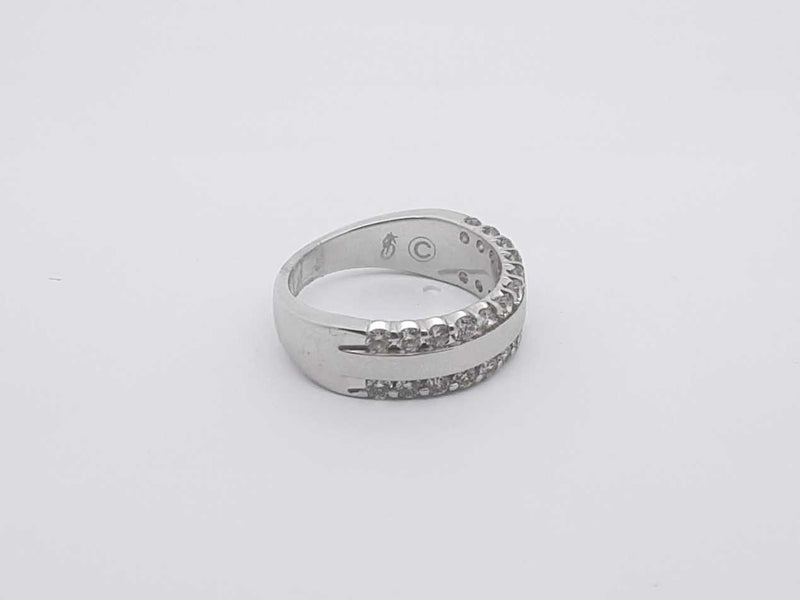 .72 Ctw Diamond 14k White Gold 6.6 Grams Ring Size 7.5 Sd0725wrzsa