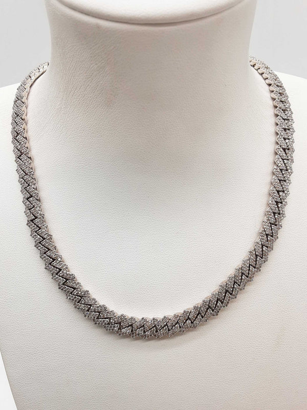 17.33 Cttw Diamonds 14k White Gold 66.7g Solid Cuban Chain 15 In Do0625woxzde