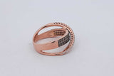 14k Rose Gold Diamond Criss-cross Ring 5.6 Grams Size 7 Eb0626worsa