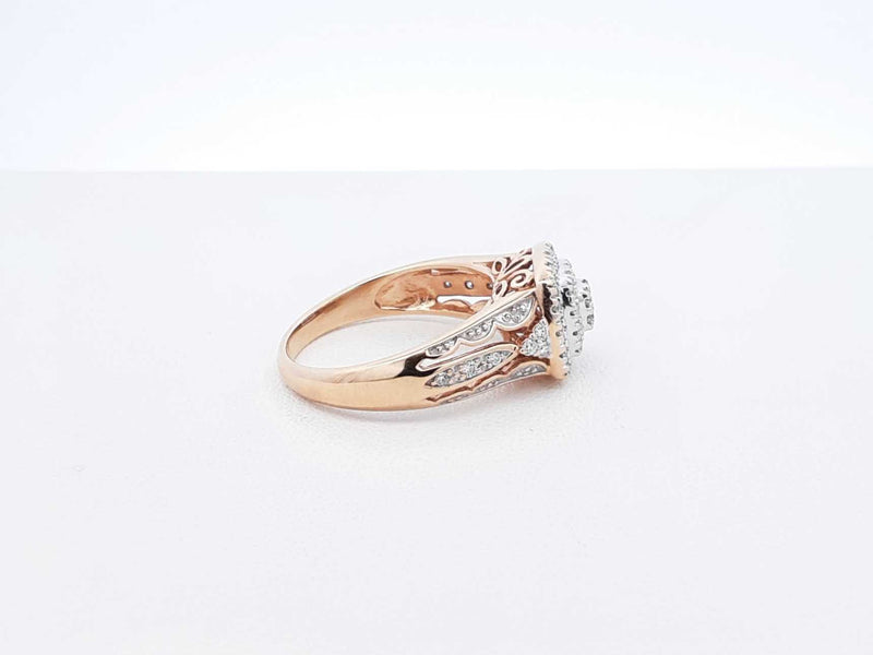 Keepsake 0.48 Cttw Diamond & 10k Gold Halo Ring 5.4 Grams Size 8.5 Fw0725orxdu