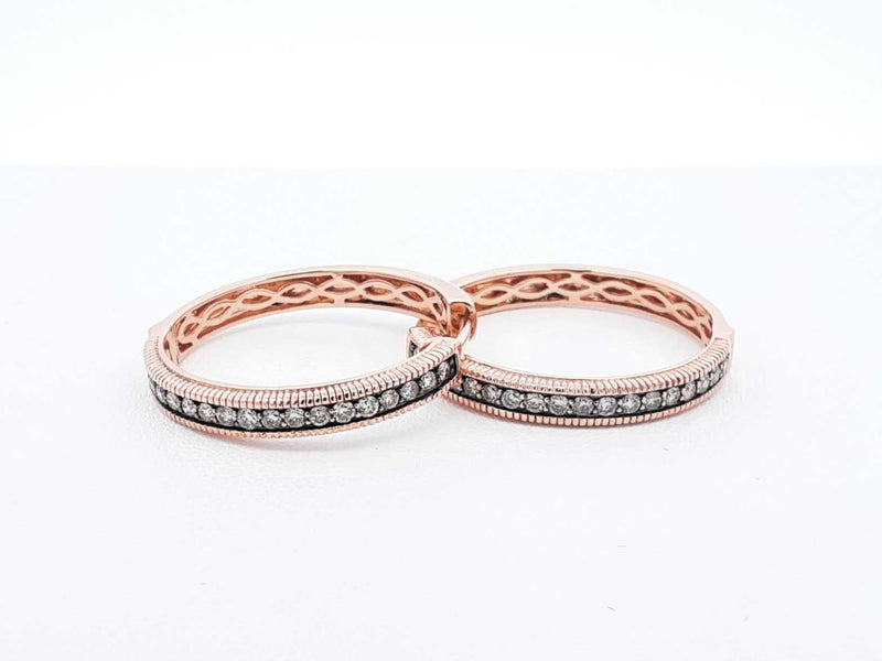Le Vian 0.72 Cttw Diamond Hoop Earrings In 14k Rose Gold 7.9 Grams Fw0525prxdu