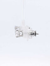 1.0 Cttw Diamond & 14k White Gold Stud Screwback Earrings 1 Gram Fw0725wxzdu