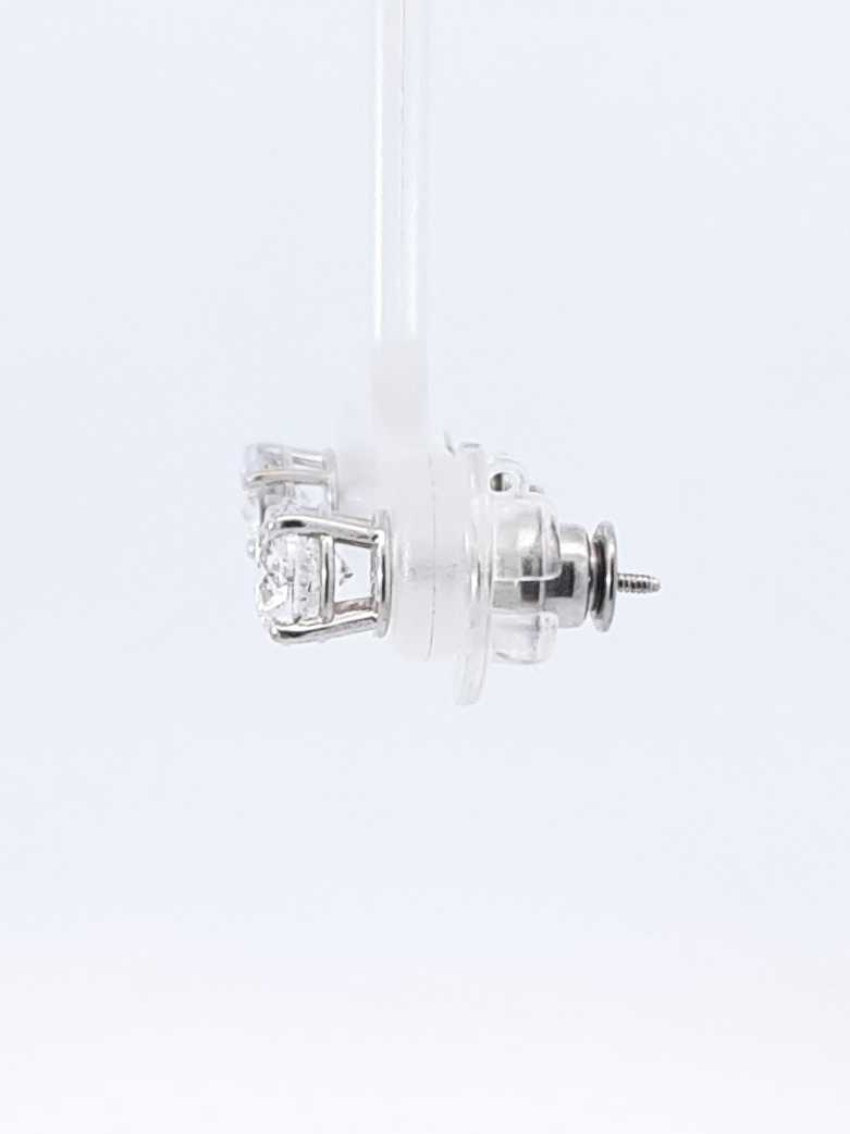 1.0 Cttw Diamond & 14k White Gold Stud Screwback Earrings 1 Gram Fw0725wxzdu