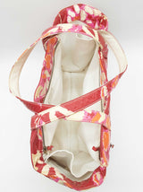 Chanel Cc Red Floral Patent Leather Shopping Tote Bag Do0226rrxde