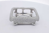 Lab Grown Diamond 14k White Gold Smart Watch Case Cover 33.6 Grams Eb0226lexzsa