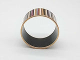 Hermes Multicolor Striped Enamel Wide Bangle Bracelet With Gold-plated Trim Mk0126orzmia