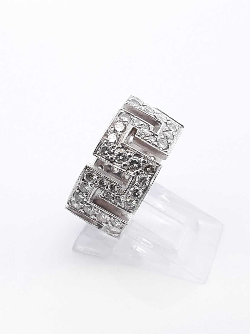 4.32 Cttw Diamond & Platinum Greek Key Eternity Band 14.6 Grams Size 5 Fw0625rzxdu