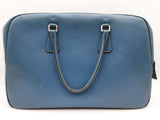 Prada Blue Leather Breifcase Travel Zipper Tote Bag Do0626rxde