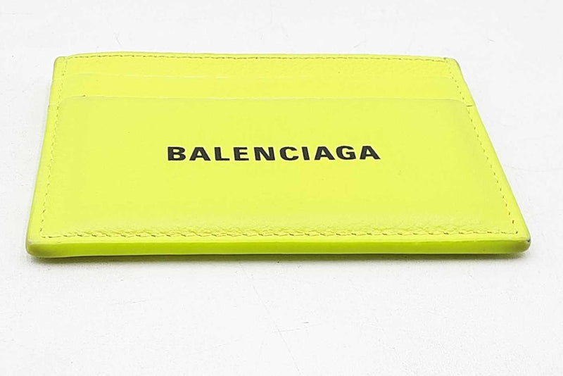 Balenciaga Neon Yellow Card Holder Wallet Eb1025rxdu