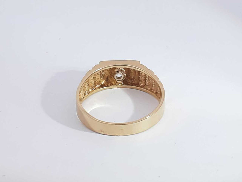 0.20 Cttw Diamond 10k Yellow Gold Solitaire Ring 6.1 Grams Size 13.5 Aa1025orzsa