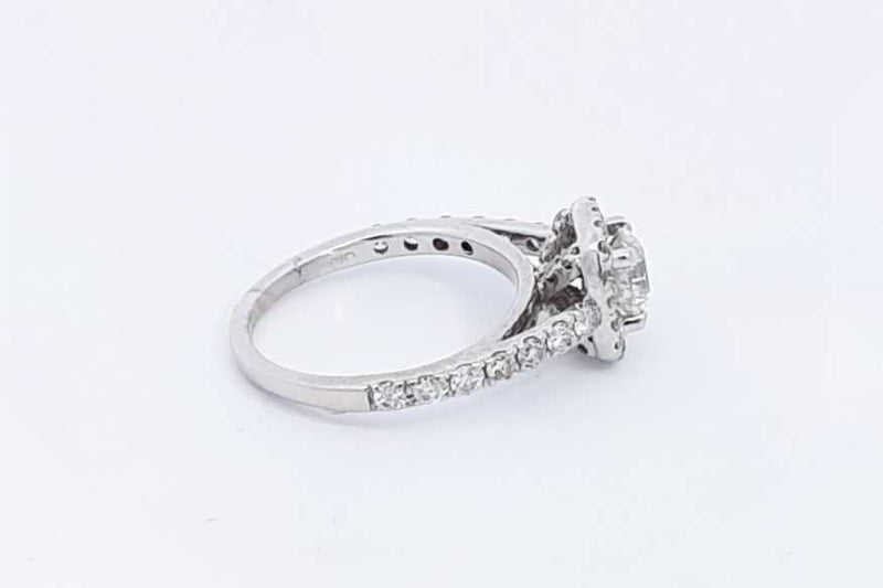 1.0ctw Diamond Ring In 14k White Gold 3.5 Grams Size 5.5 Eb0225lxxzsa