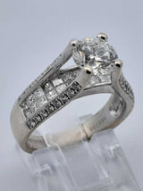 1.56 Cttw Diamond & 18k White Gold Engagement Ring 9 Grams Size 6 Fw0225lixzdu