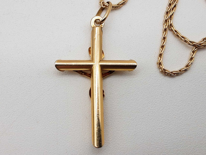 10k Yellow Gold 5.7g Cross Pendant Chain 20 In Do0625lrxde