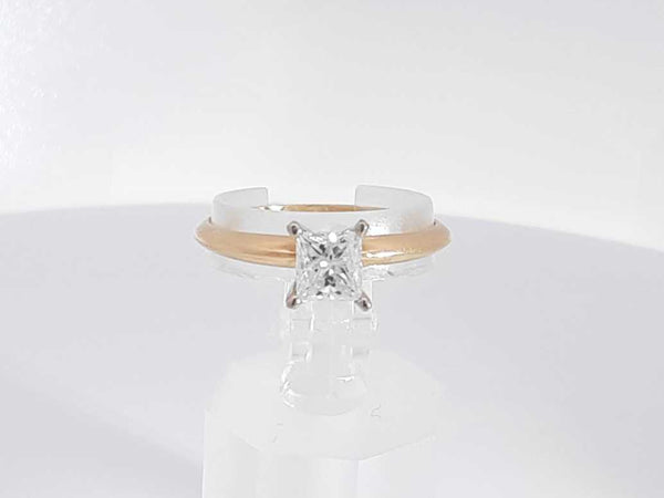 0.8 Cttw Princess Cut Diamond Ring 10k Yellow Gold 2.6g Size 9 Aa0125exzsa