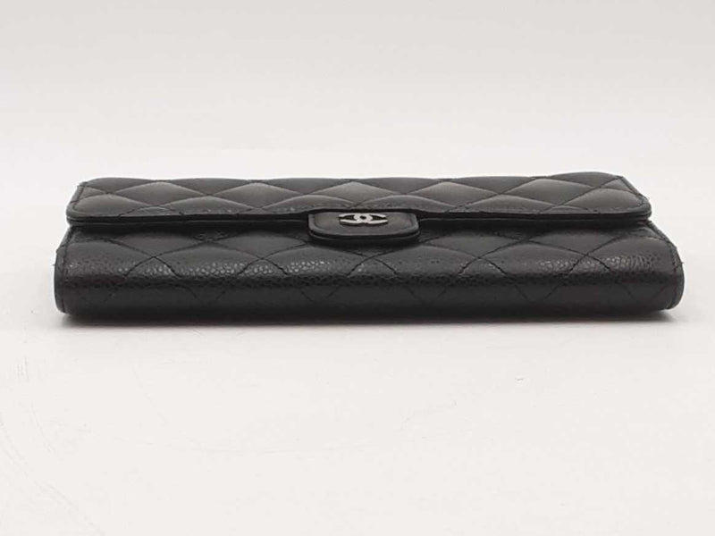 Chanel Caviar Quilted Large Gusset Flap Wallet Black Aa0825ozxsa