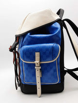 Gucci X Adidas Blue Crystal Canvas & White Leather Michael Backpack Eb1225lrxzsa