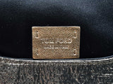 Tom Ford Nobile Mini Chain Clutch In Textured Gold Lamé Fw1125rxzdu