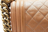 Chanel Quilted Iridescent Pink Leather Boy Bag Eb0526oxerde
