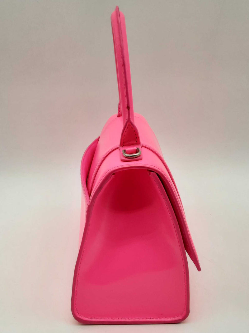 Balenciaga Hourglass Neon Pink Leather Crossbody Bag Do0724pxzde